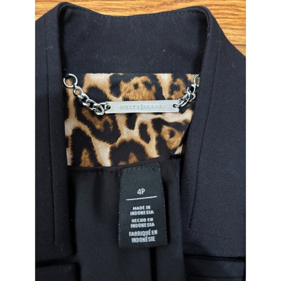 White House Black Market Womens Blazer 4p Petite Black 1 Button Stretch Career - Picture 3 of 7